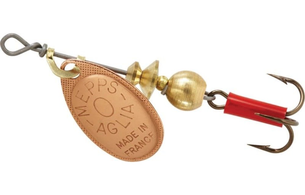 Mepps B0 C Aglia In-Line Spinner 1/12 oz, Plain Treble Hook, Copper