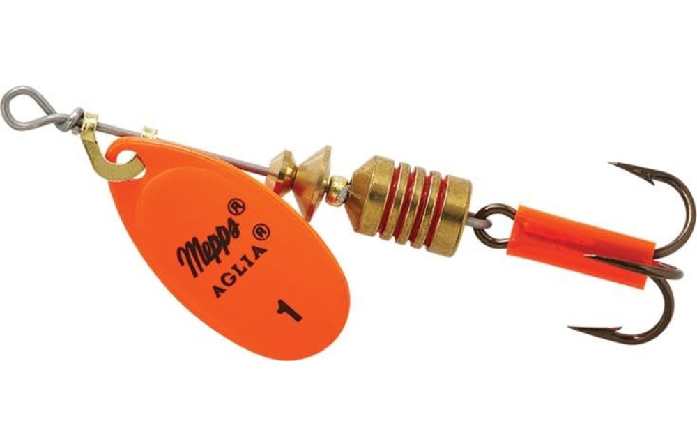Mepps B1 HO Aglia In-Line Spinner 1/8 oz, Plain Treble Hook, Hot
