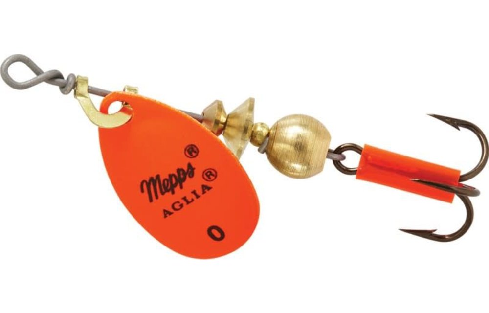 Mepps B0 HO Aglia In-Line Spinner 1/12 oz, Plain Treble Hook, Hot