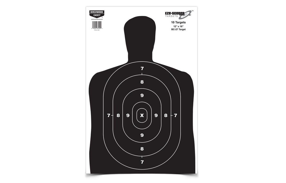37202 Birchwood Casey Eze-Scorer 12" x 18" BC 27 Black Paper 10 targets
