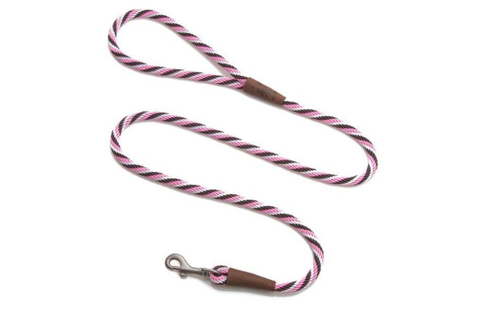 Small Snap Leash 3/8" x 6' - Twist - Pink Chocolate