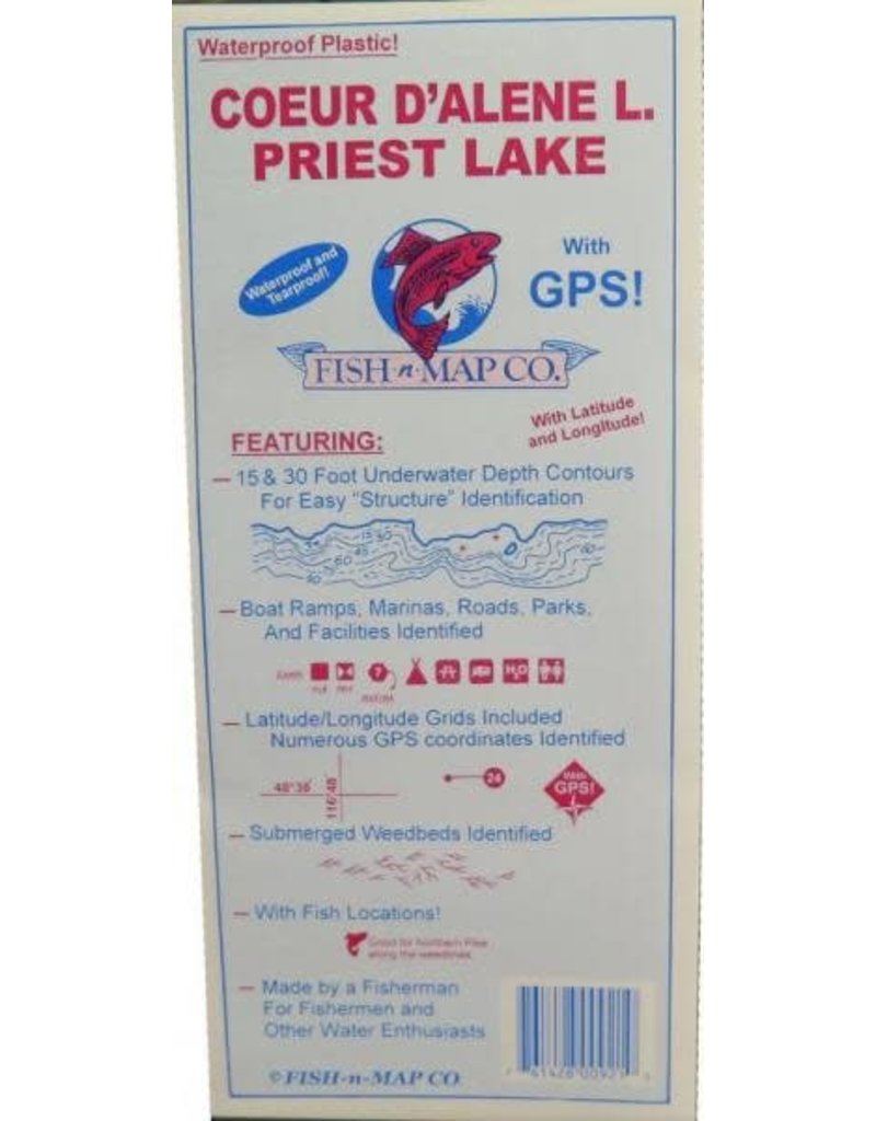 FISHNMAP COEUR D'ALENE/PRIEST LAKES Black Sheep Sporting Goods
