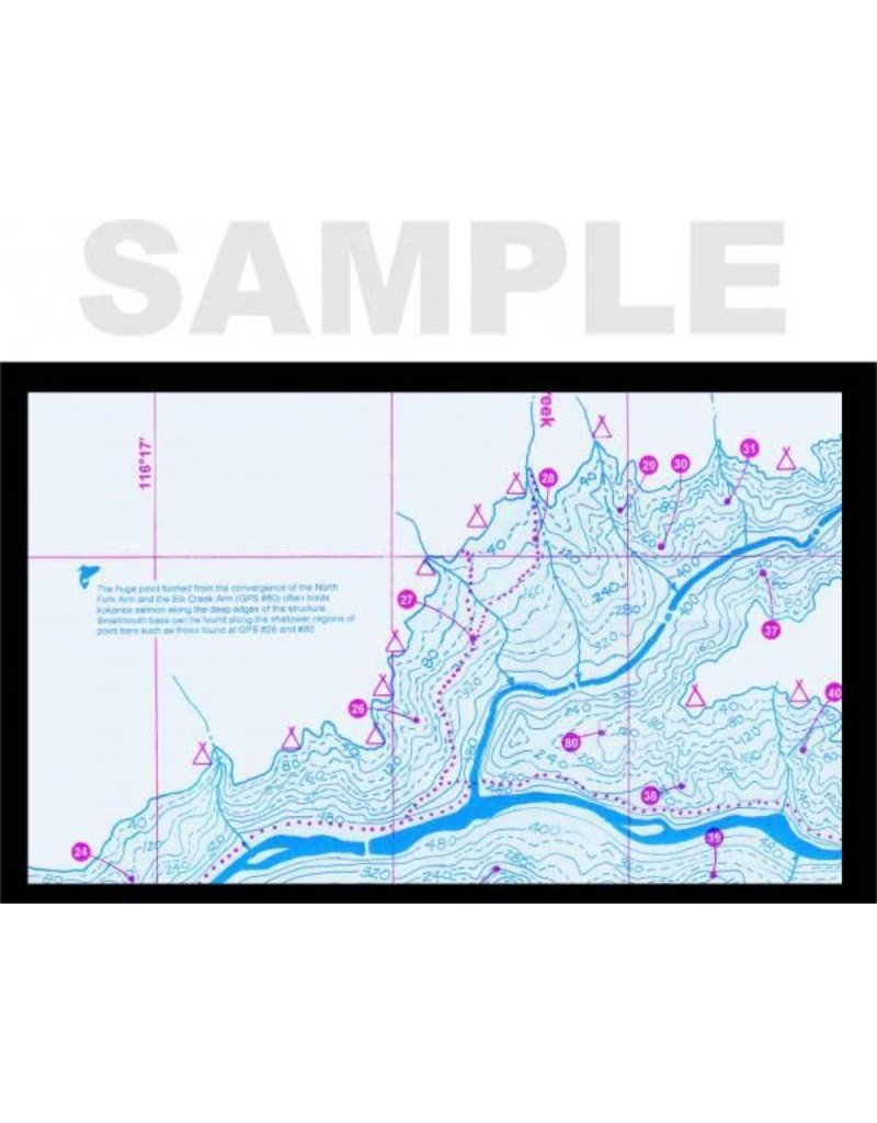 Dworshak Reservoir Fishing Map Fish-N-Map Dworshak Reservoir (Id) - Black Sheep Sporting Goods