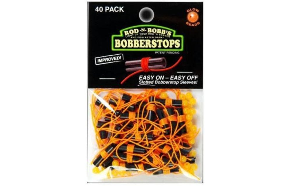 40 PK BOBBER STOPS & GLOW BEADS ORANGE