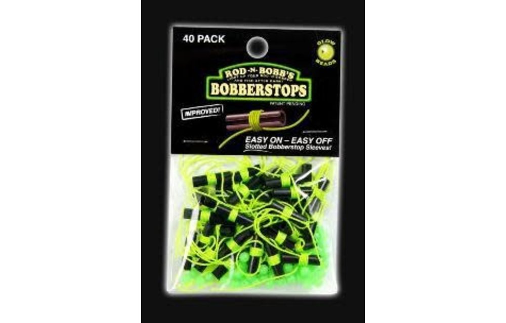 40 PK BOBBER STOPS & GLOW BEADS CHARTREUSE