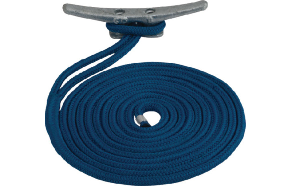 Sea Dog Premium Double Braided Nylon Dock Line Double Blue 1/2"x15'