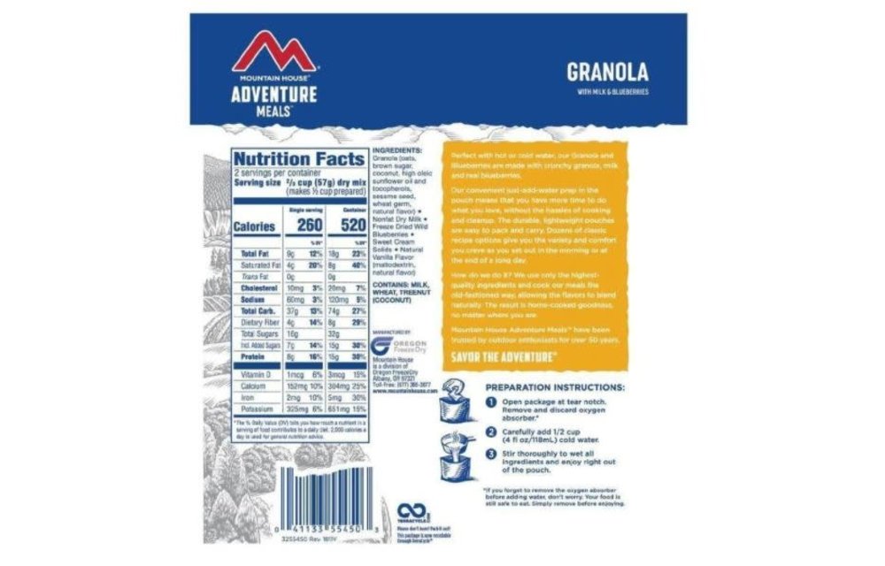 Granola with Milk & Blueberries CLEAN LABEL