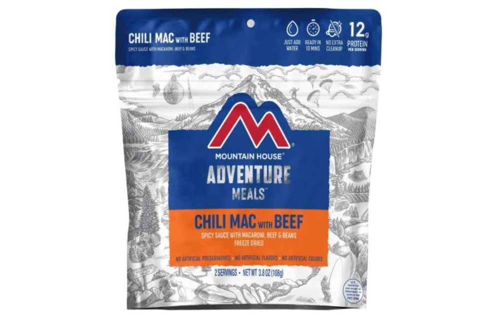 Mountain House Adventure meals Chili Mac with Beef CLEAN LABEL