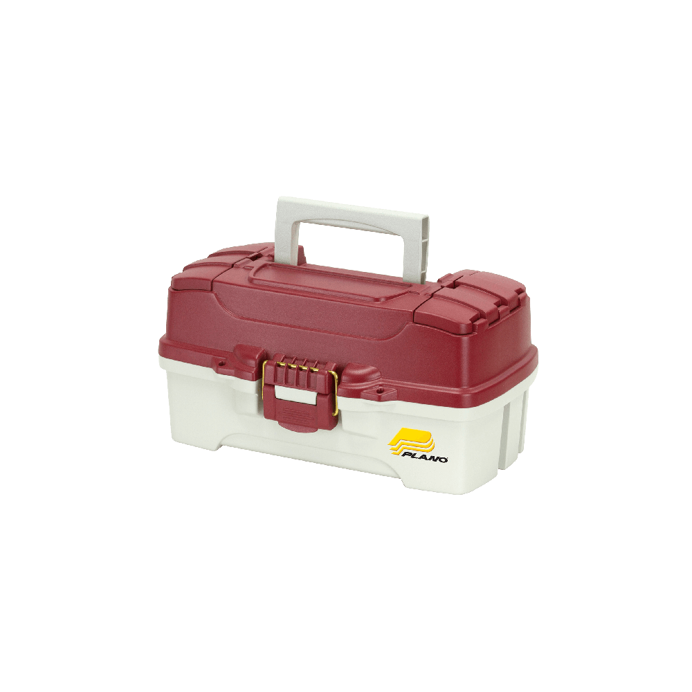 Plano 1 TRAY TACKLE BOX W/ DUAL TOP ACCESS RED METALLIC/OFF WHITE - Black  Sheep Sporting Goods
