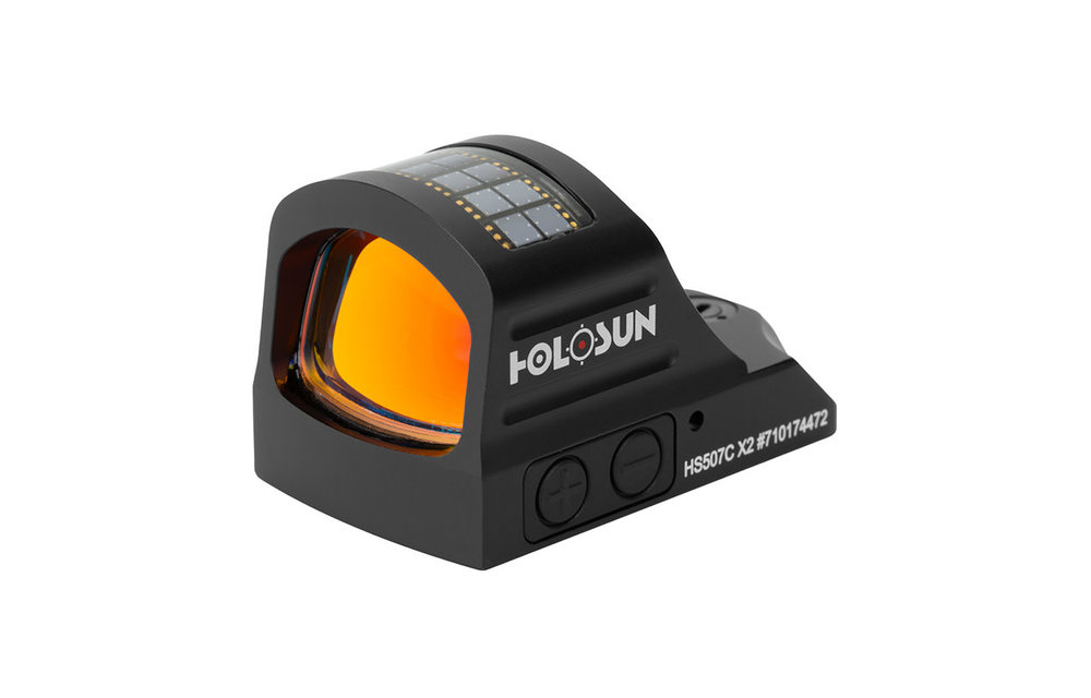 HS507C X2 Red Multi-Reticle, 7075 Aluminum, Open, Solar, Shake Awake, Pistol
