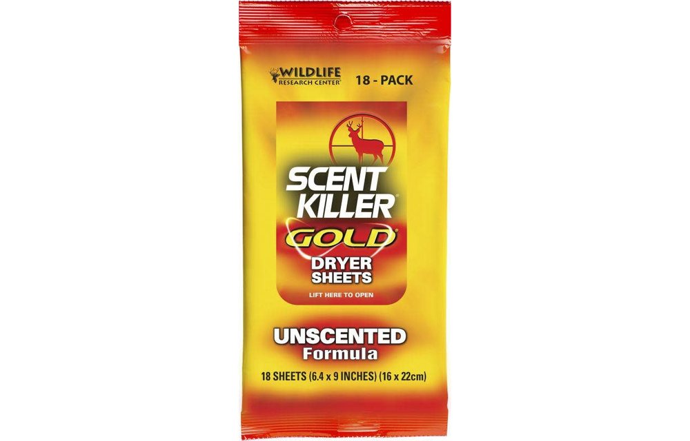 1280 Scent Killer Gold Dryer Sheets Unscented 18-Pack