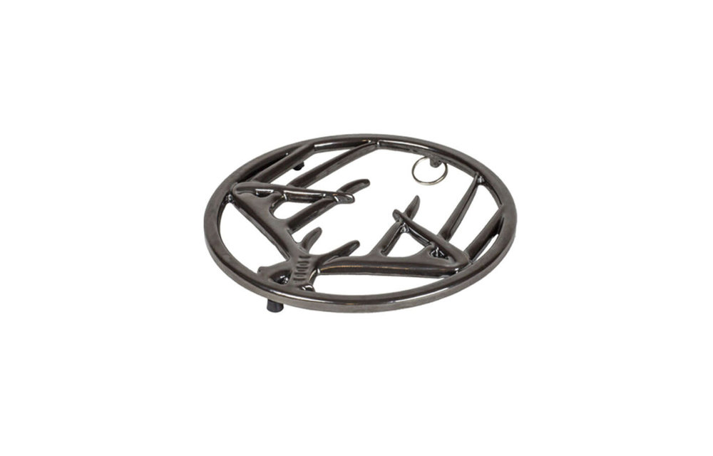 8 Inch Midnight Chrome Enameled Cast Iron Antler Trivet