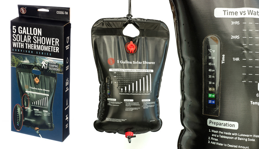 5 gallon top solar shower