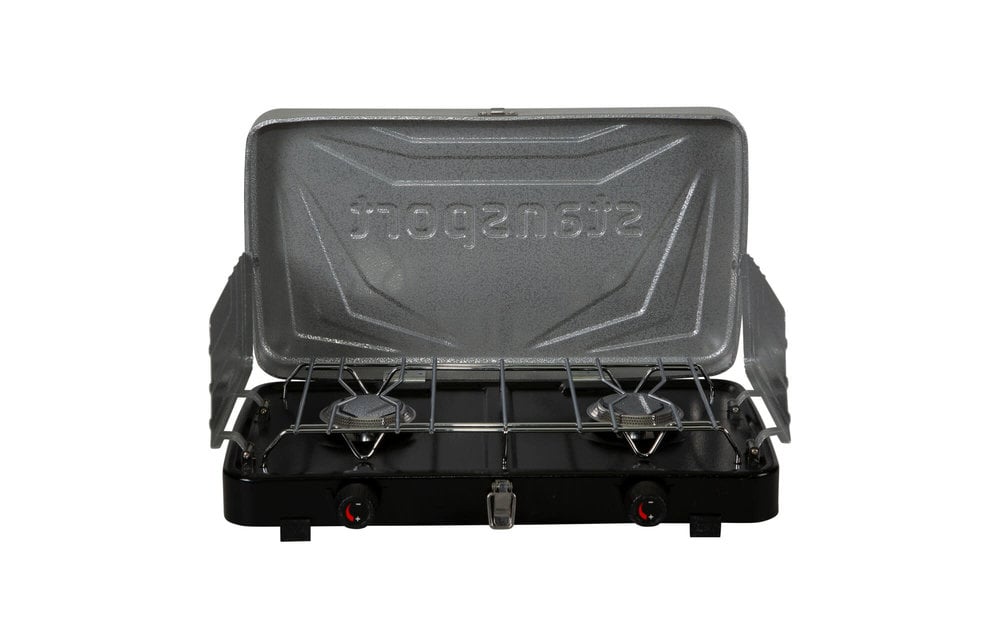 2 BURNER PROPANE STOVE - SILVER/BLACK