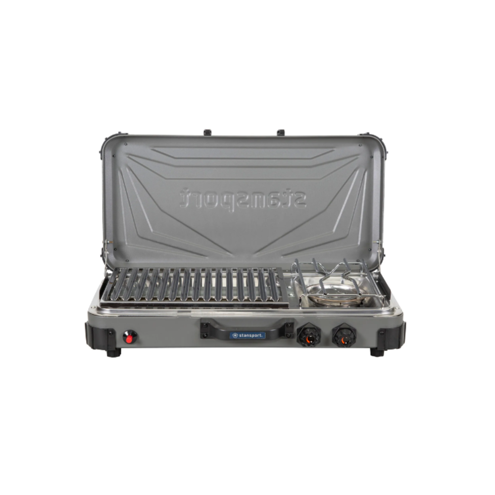 PROPANE STOVE AND GRILL COMBOPIEZO GRAY W/BLACK TRIM Black Sheep