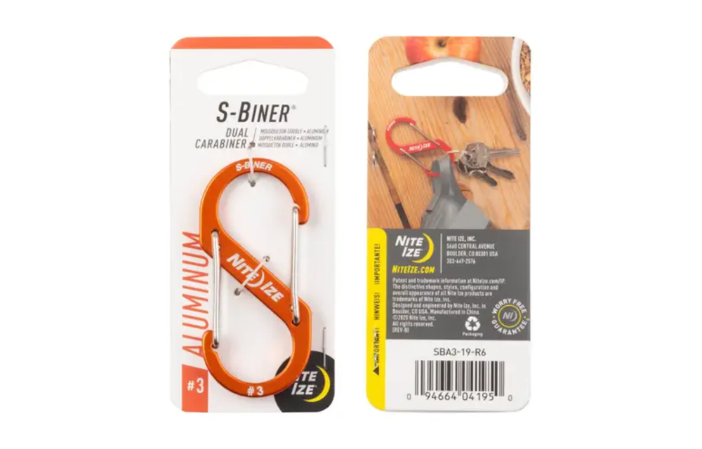 S-Biner® Aluminum Dual Carabiner #3 - Orange