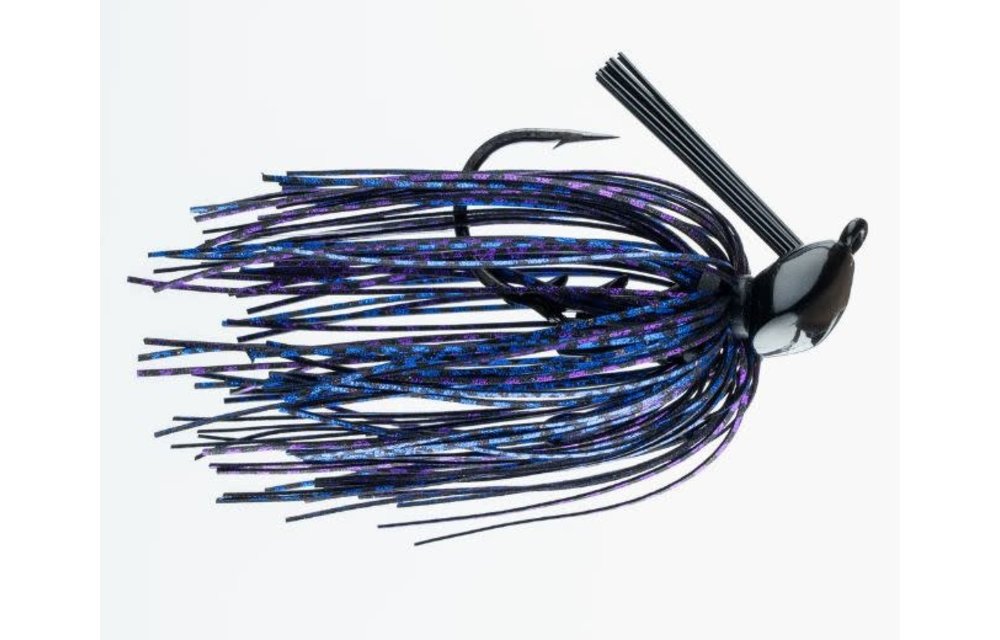 72108 FT Structure Jig Midnight Hematoma 3/8 oz Jig 5/0 VMC 60 degree flat eye hook