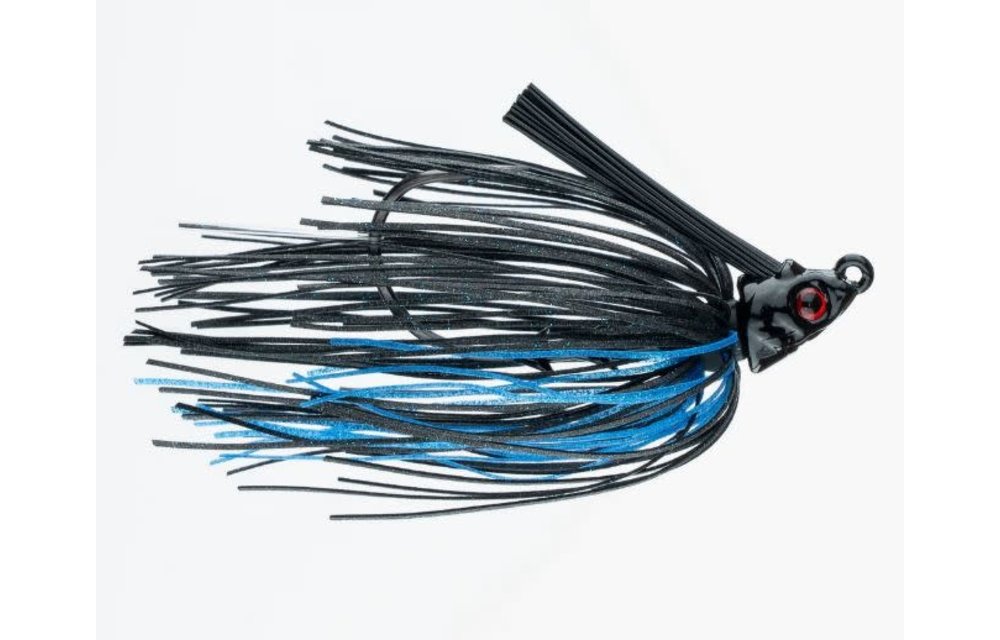 75202 FT Swim Jig Black Blue 1/4 oz 5/0 Mustad U.P. 30 degree vertical eye