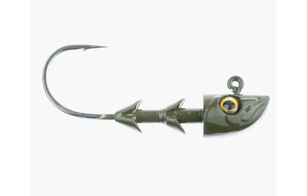 13152 Swimbait Heads Green Pumpkin 1/2 oz Terminal Tackle Swimbait 4/0 Gami 3 pk
