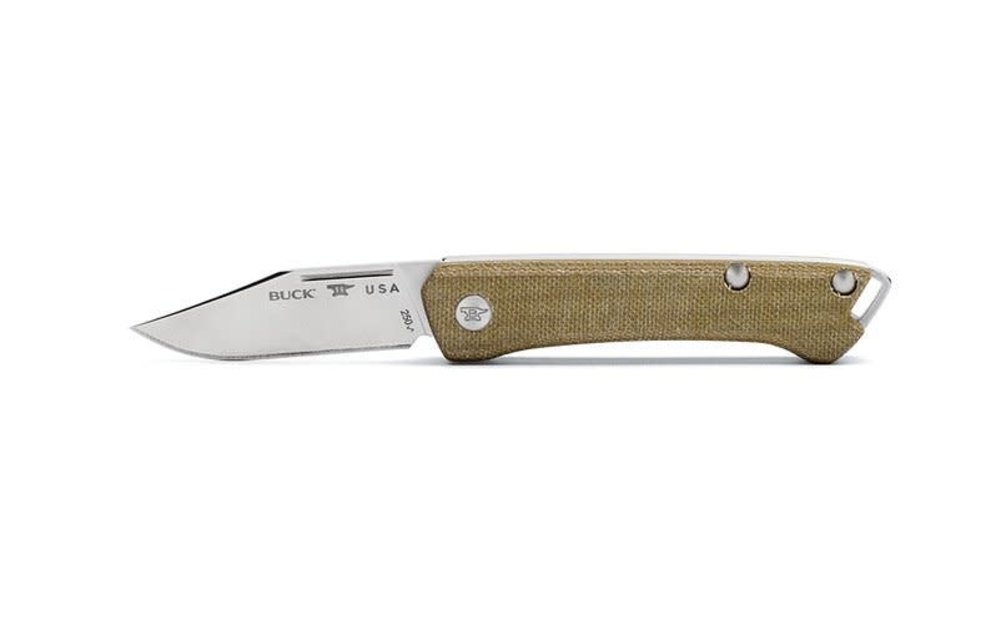 SAUNTER,OD GREEN MICARTA HDL,SATIN FINISH CLIP-POINT BLD