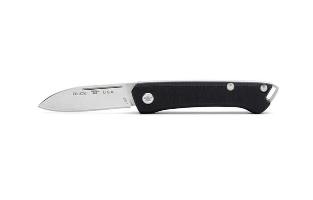 SAUNTER,BLACK CANVAS MICARTA HDL,SATIN FINISH DROPPOINT BLD
