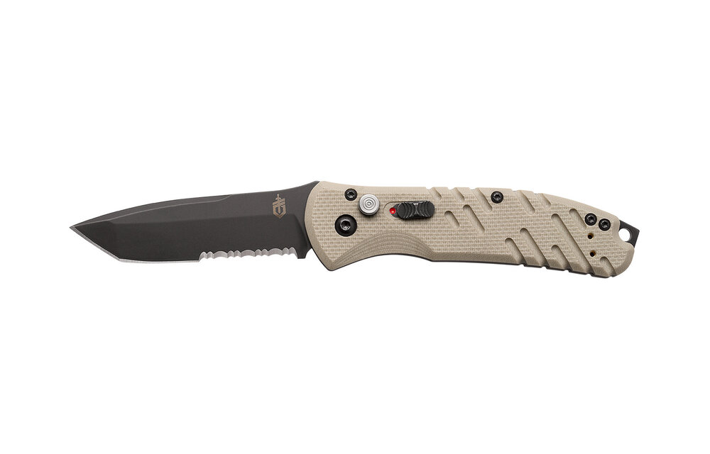 AUTOMATIC KNIVES Propel Downrange Auto - S30V Blade, Tan G-10 Handle