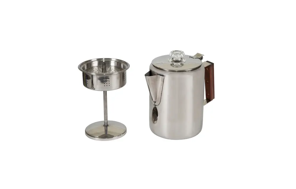 STAINLESS STEEL PERCOLATOR COFFEE POT - 9 CUP