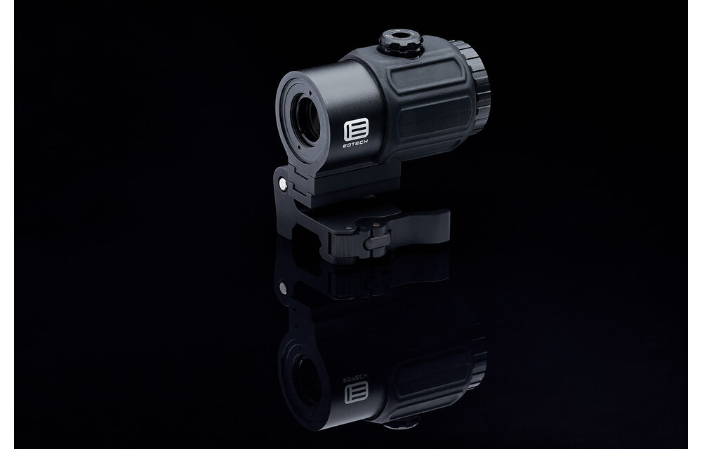 Mico 3 power magnifer with quick disconnect, switch to side (STS) mount Black