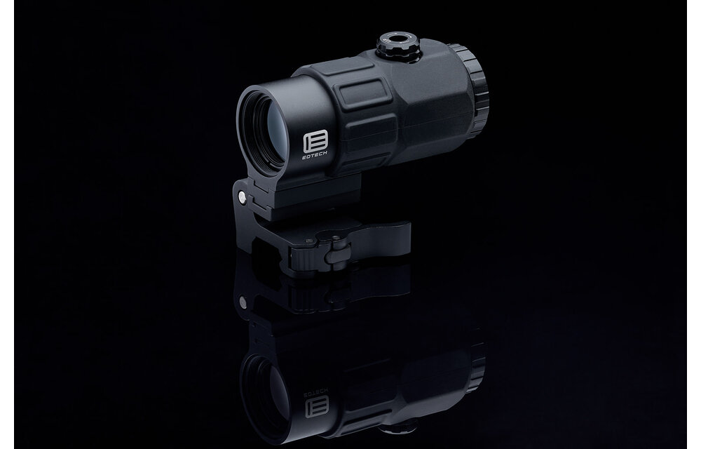 5 power magnifer with quick disconnect, switch to side (STS) mount Black