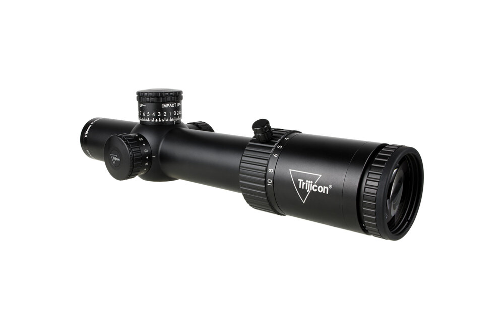 Credo® HX 1-10x28 First Focal Plane (FFP) Riflescope w/ Red/Green MOA Segmented Circle Enhanced, 34mm Tube, Satin Finish, Exposed Elevation Adjuster w/ Return to Zero Feature