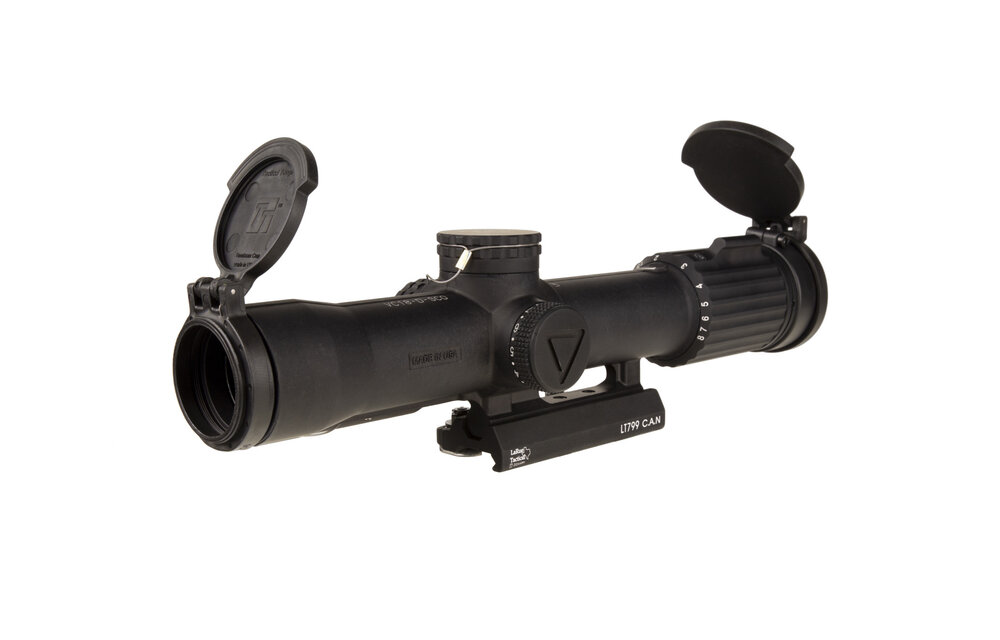 SCO VCOG® 1-8x28 Riflescope, Red MRAD Tree, Flipcaps, w/ Larue Tactical® LT799 Mount