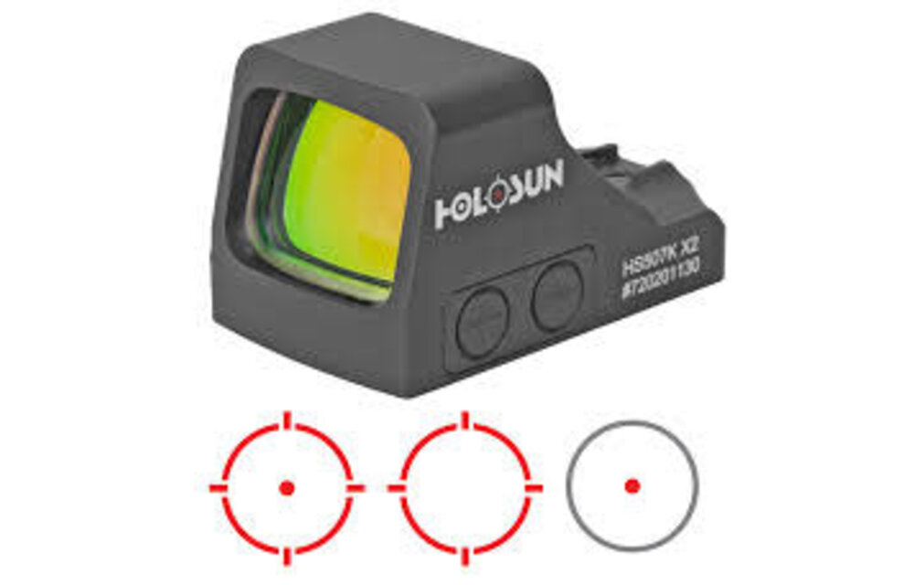 HS507K X2 Red Multi-Reticle, 7075 Aluminum, Open, Shake Awake, Compact Pistol