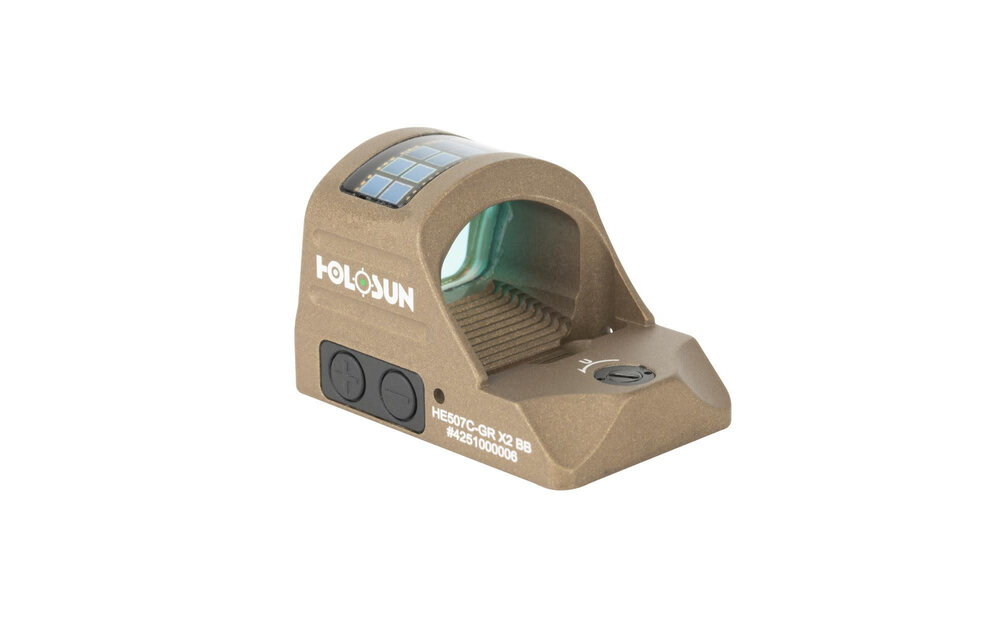 HE507C-GR-X2-BB Burnt Bronze, Green Multi-Reticle, 7075 Aluminum, Open, Solar, Shake Awake, Pistol