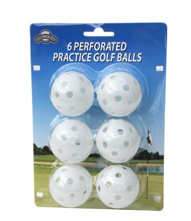 On-Course 6 PERFORATED BALLS WHITE