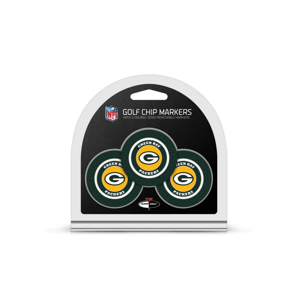 GREEN BAY PACKERS 3 Pack Golf Chip Ball Markers