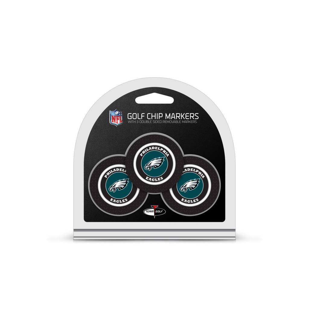 Philadelphia Eagles 3-Pack Poker Chip Golf Ball Markers