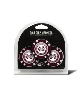 Team Golf MISSISSIPPI STATE BULLDOGS 3 Pack Golf Chip Ball Markers