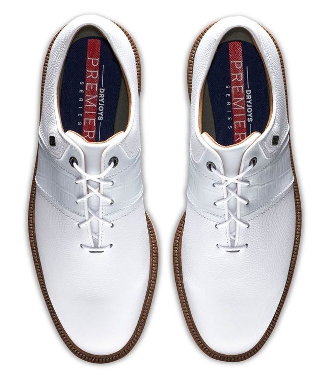 Footjoy DRYJOYS PREMIERE SERIES PACKARD 53908 WHITE WIDE