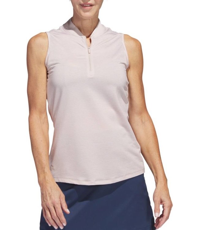 Adidas WOMENS TWO-COLOR OTTOMAN SLEEVELESS GOLF POLO SHIRT