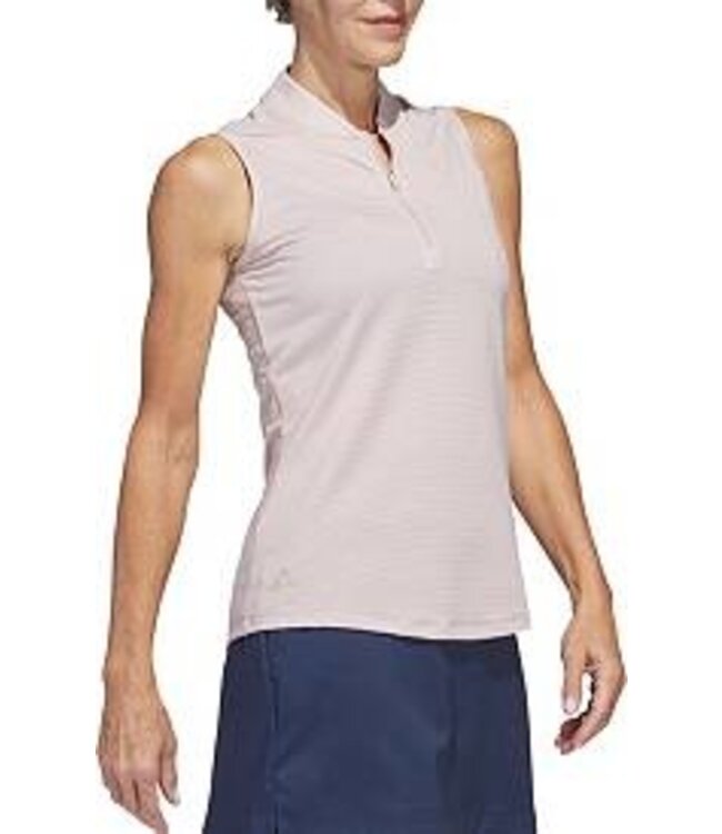 Adidas WOMENS TWO-COLOR OTTOMAN SLEEVELESS GOLF POLO SHIRT