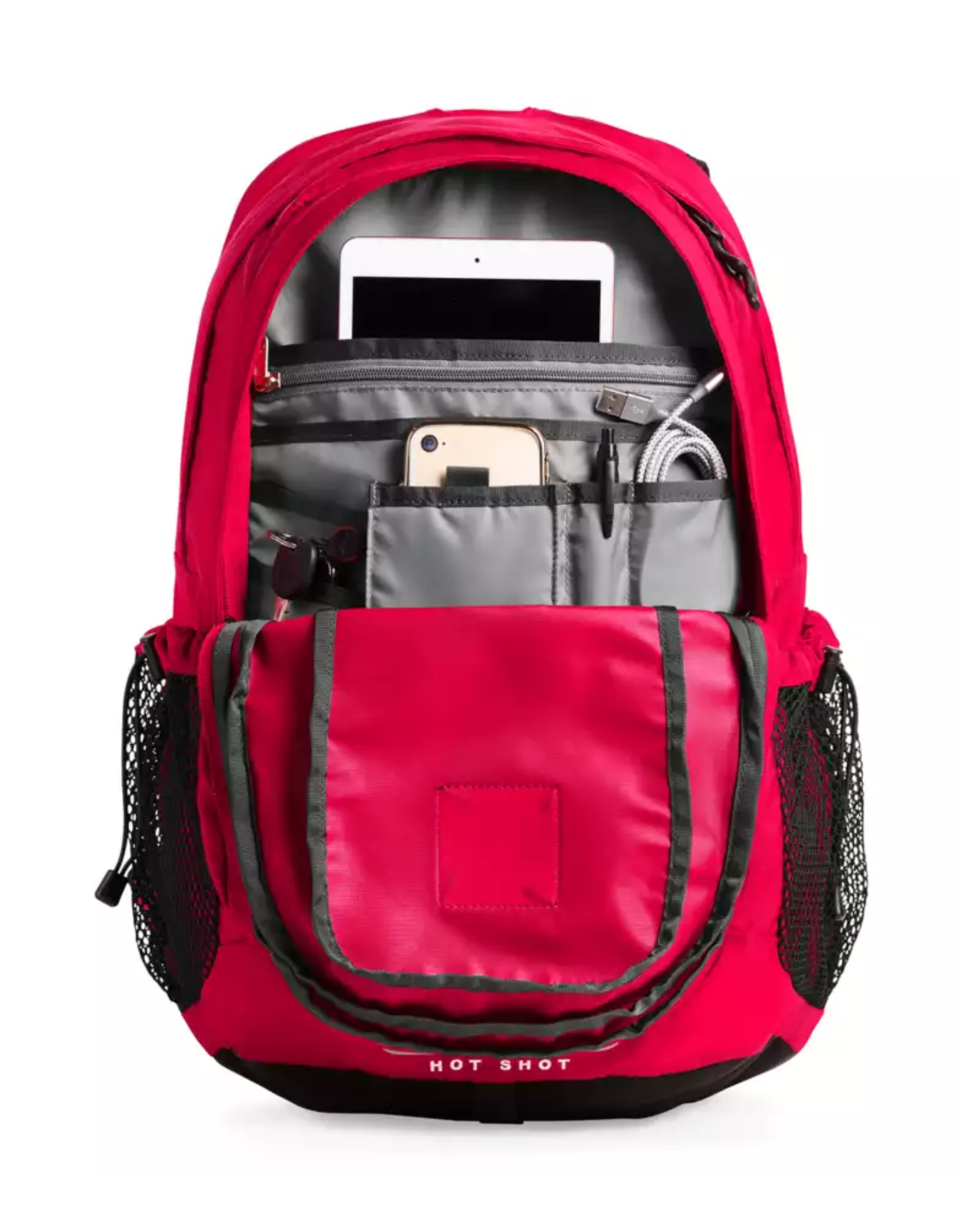 hot pink north face backpack