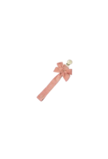 BabyO Pink Fuzzy Bow Pacifier Clip