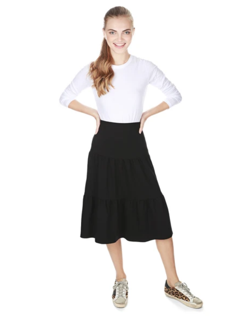 the SLIM skirt the SLIM skirt "Market" Black Ruffle Tiered Skirt