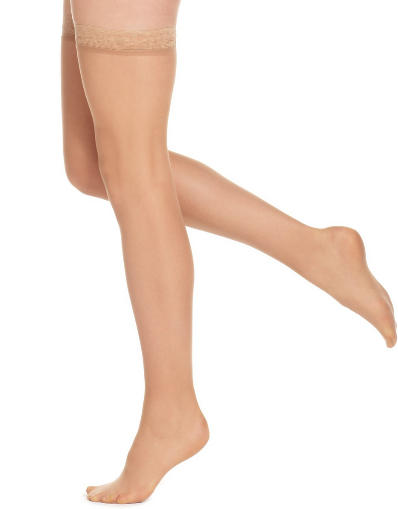 Hanes Silk Reflections Thigh High Hosiery AB-EF Sheer Toe Style