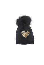 DaCee Dacee Knit Leopard Hat with Pompom