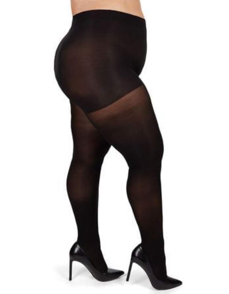 Women's Plus Size Footless Tights | Opaque Microfiber Plus Size Tights
