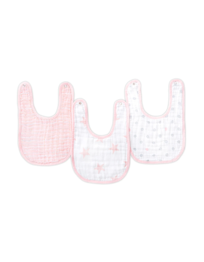 Aden + Anais Aden+Anais Essentials Cotton Muslin Snap Bibs-3 Pack