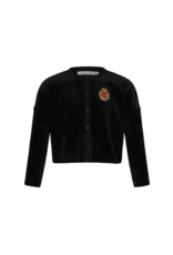 Little Parni Velour Cropped Cardigan 