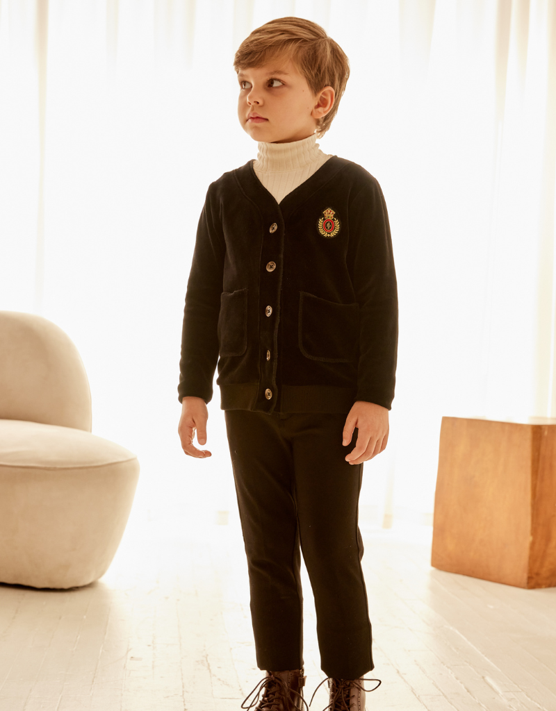 Little Parni Velour Cardigan-K189 