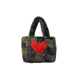 Bari Lynn Bari Lynn Heart Camo Fur Bag